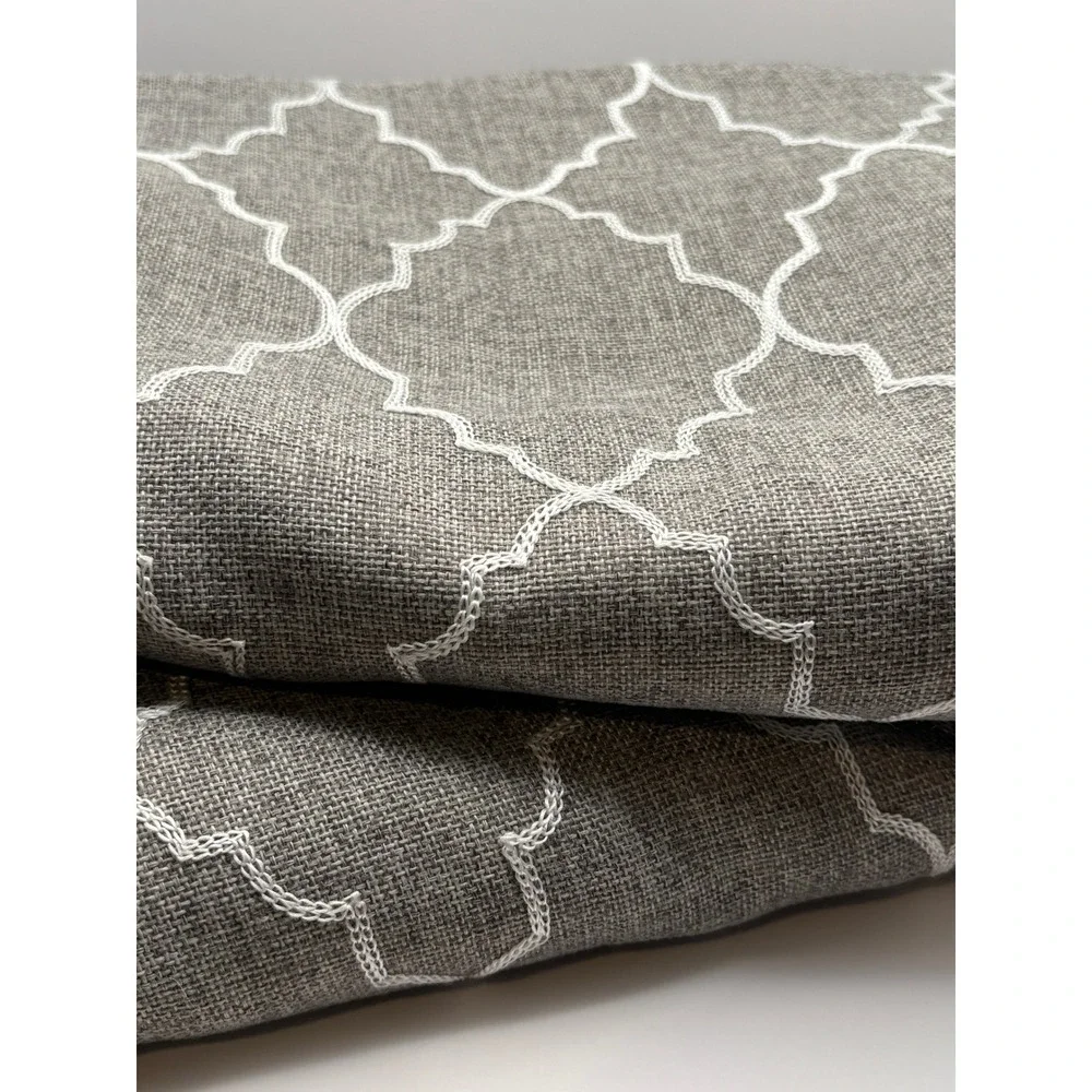 Sonoma‎ Goods For Life Grey Quatrefoil Trellis Grommet Curtain Panels Set